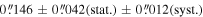 $0\mathop{.}\limits^{^{\prime\prime} }146\pm 0\mathop{.}\limits^{^{\prime\prime} }042({\rm{stat.}})\pm 0\mathop{.}\limits^{^{\prime\prime} }012({\rm{syst.}})$