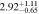 $2.9{2}_{-0.65}^{+1.11}$