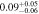$0.0{9}_{-0.06}^{+0.05}$