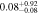 $0.0{8}_{-0.08}^{+0.92}$