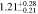 $1.2{1}_{-0.21}^{+0.28}$