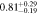 $0.8{1}_{-0.19}^{+0.29}$