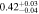 $0.4{2}_{-0.04}^{+0.03}$