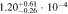 $1.2{0}_{-0.26}^{+0.61}\cdot 1{0}^{-4}$