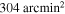 $304\,{{\rm{arcmin}}}^{2}$