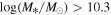 ${\mathrm{log}}({M}_{* }/{M}_{\odot })\gt 10.3$