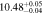 $10.4{8}_{-0.04}^{+0.05}$