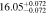 $16.0{5}_{-0.072}^{+0.072}$