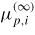 $\mu_{p,i}^{(\infty )}$