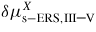$\delta \mu_{{\rm s-ERS,III\mbox{--}V}}^{X}$