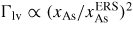 $\Gamma_{{\rm lv}} \propto ({x_{{\rm As}}}/{x_{{\rm As}}^{{\rm ERS}}})^{2}$