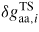 $\delta g_{{\rm aa},i}^{{\rm TS}}$