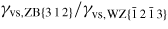 $\gamma_{{\rm vs,ZB}\{3\,1\,2\}} /\gamma_{{\rm vs,WZ}\{\bar{{1}}\,2\,\bar{{1}}\,3\}}$