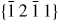 $\{\bar{{1}}\,2\,\bar{{1}}\,1\}$