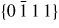 $\{0\,\bar{{1}}\,1\,1\}$