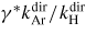 $\gamma ^\ast k_{{\rm Ar}}^{{\rm dir}}/k_{{\rm H}}^{{\rm dir}}$