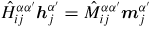 $\hat{H}_{ij}^{\alpha \alpha'}{\bit h}_{j}^{\alpha'}=\hat{M}_{ij}^{\alpha \alpha'}{\bit m}_{j}^{\alpha'}$