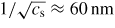 $1/\sqrt{c_{\rm s}}\approx60\,{\rm nm}$