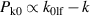 $P_\mathrm{k0}\propto k_\mathrm{0lf}-k$