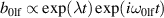 $b_\mathrm{0lf}\propto \exp(\lambda t)\exp(i\omega_\mathrm{0lf}t)$