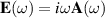 $\mathbf{E}(\omega) = i\omega\mathbf{A}(\omega)$