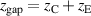 $z_\textrm{gap} = z_\textrm{C} + z_\textrm{E}$
