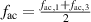 $f_\mathrm{ac} = \frac{f_\mathrm{ac,1}+f_\mathrm{ac,3}}{2}$