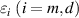 ${\varepsilon _i}\;(i = m,d)$