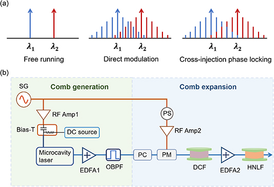 Optical frequency comb generation based on spectral broadening of a ...