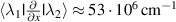$\langle {\lambda _1}{\text{|}}\frac{\partial }{{\partial x}}{\text{|}}{\lambda _2}\rangle \approx 53 \cdot {10^6}\,{\text{c}}{{\text{m}}^{ - 1}}$