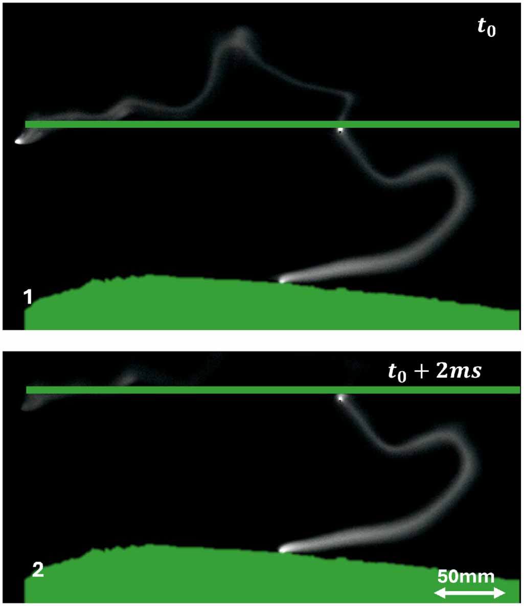 Wind tunnel experiments of long arcs in crossflow: anodic roots and ...