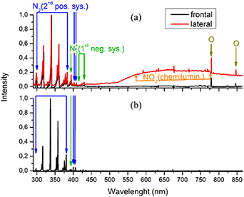 Comparative study of the reactive species in the effluent of two ...