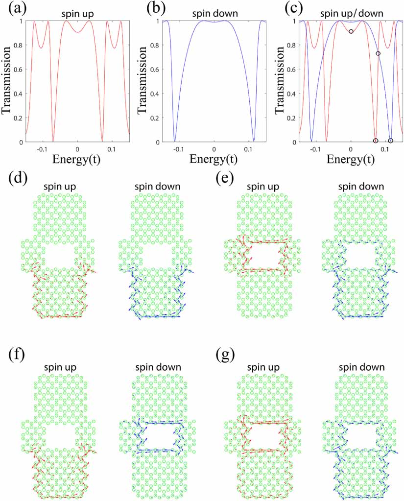 Spin polarized current distribution and transport in perforated two ...