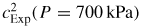 $c_{\rm Exp}^{2}(P=700\,{\rm kPa})$