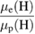 $ \displaystyle \frac{\mu_{\rm e}({\rm H})}{\mu_{\rm p}({\rm H})} $ 