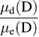 $ \displaystyle \frac{\mu_{\rm d}({\rm D})}{\mu_{\rm e}({\rm D})} $ 