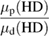 $ \displaystyle \frac{\mu_{\rm p}({\rm HD})}{\mu_{\rm d}({\rm HD})} $ 