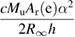 $\displaystyle \frac{cM_{\rm u}A_{\rm r}({\rm e})\alpha^{2}}{2R_{\infty}h} $ 