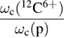 $\displaystyle \frac{\omega_{\rm c}({\hspace{0pt}}^{12}{\rm C}^{6+})}{\omega_{\rm c}({\rm p})}$ 