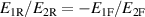 $E_{1{\textrm{R}}}/E_{2{\textrm{R}}} = -E_{1{\textrm{F}}}/E_{2{\textrm{F}}}$
