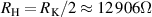 $R_{\textrm{H}} = R_{\textrm{K}}/2 \approx 12\,906 \Omega$