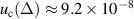 $u_{\textrm{c}}(\Delta) \approx 9.2 \times 10^{-8}$