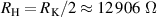 $R_{\textrm{H}} = R_{\textrm{K}}/2 \approx 12\,906\ \Omega$