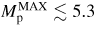 $M_{\rm p}^{\rm MAX} \lesssim 5.3$