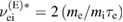 $\nu _{{\rm ei}}^{\left({\rm E} \right)*}=2\left({{m}_{{\rm e}}}/{{m}_{{\rm i}}}{{\tau}_{{\rm e}}} \right)$