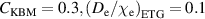 ${C_{{\text{KBM}}}} = 0.3,{\left( {{D_{\text{e}}}/{\chi _{\text{e}}}} \right)_{{\text{ETG}}}} = 0.1$