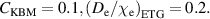 ${C_{{\text{KBM}}}} = 0.1,{\left( {{D_{\text{e}}}/{\chi _{\text{e}}}} \right)_{{\text{ETG}}}} = 0.2.$