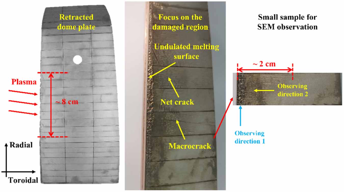 Characterization of in situ damage to tungsten PFCs induced by