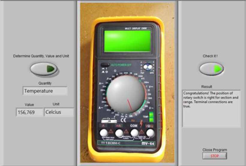 A simulation object with LabVIEW: simultimeter (simulated multimeter ...