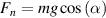 ${F_n} = mg\cos \left( \alpha \right)$